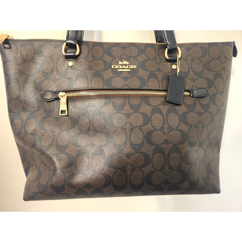 EUC! Coach Gallery Tote Signature Canvas in Brown/Black - Picture 7 of 16